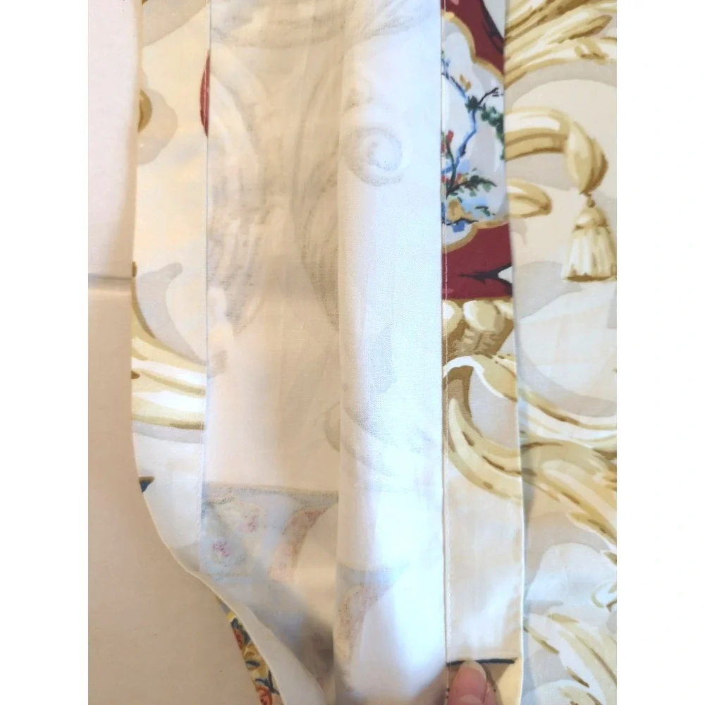 Vintage Chinese Vases Schumacher Greeff Fabric 95" Oyster Pat# 1184022  54" Wide - Picture 5 of 8